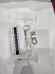 étui à clés de voiture kwmobile pour clé de voiture renault smartkey à 4 boutons (keyless go) - étui en similicuir noir / blanc - 