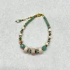 fbr2305 bracelet en pierre amazonite, opale rose et fermoir vermeil l17-20 cm  argent 925 millième (22 ct) 1 g