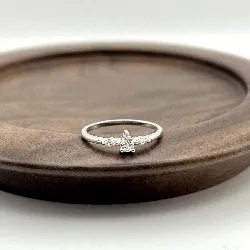 10004610 bague centrée d'oxydes t52 argent 925 millième (22 ct) 1,2g