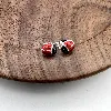 142969 boucles d'oreilles puces coccinelle  argent 925 millième (22 ct) 0,68g