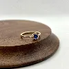2966460 bague solitaire perlée rond avec oxydes bleu et incolores t58
