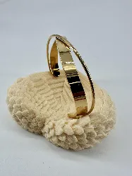 31223664 bracelet manchette à motif 2 lignes coisées en acier doré