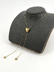 31231675 collier coeur en acier doré longueur ajustable
