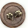 3130109 boucles d'oreilles puces feuilles en acier doré t3,3 x 3,8 cm