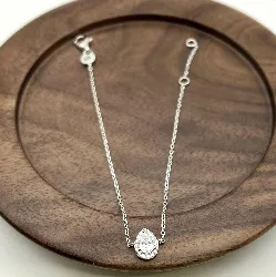 87399018 bracelet avec une pierre coupe poire et entourée d'oxydes argent 925 millième (22 ct) 2,5g argent 925 millième (22 ct) 2,