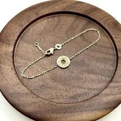 97427218 bracelet motif cercle perlé d'oxydes l18 cm