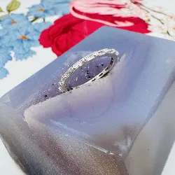 bague en argen tour américain sertie de oxydes argent 925 millième (22 ct) 1,65g