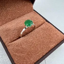 bague en argent centrée d'une émeraude argent autre 1,39g