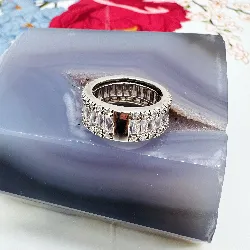 bague tour américain en argent baguettes et brillants argent autre 5,39g