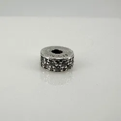 charm pandora clip pavé transparent argent 925 millième (22 ct) 2,41g