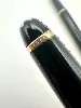 stylo bille montblanc meisterstück platiné medium en récine noire et métal doré
