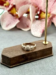 110723 bague boules pavées d'oxydes en argent rose argent 925 millième (22 ct) 3g