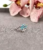 110823 bague en émail bleu et blanc morif fleurs  argent 925 millième (22 ct) 2,5g