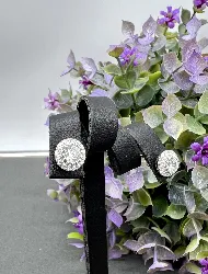 132509 boucles d'oreilles puces oxyde rond entouré de petits oxydes 8mm argent 925 millième (22 ct) 2,20 g