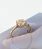 bague chou en 2 ors avec une pavage de petits oxydes or 750 millième (18 ct) 2,01g