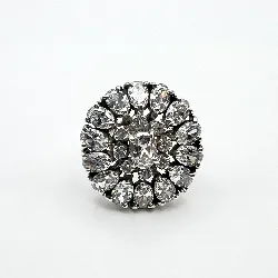 bague en argent et sertie d'oxydes t53 argent 925 millième (22 ct) 10,30g