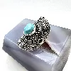 bague en argent sertie d'une turquoise t51,5 argent 925 millième (22 ct) 13,5g