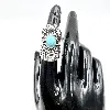bague en argent sertie d'une turquoise t51,5 argent 925 millième (22 ct) 13,5g