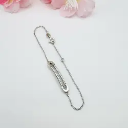 bracelet argent orné d'oxydes l16,8-19cm argent 925 millième (22 ct) 2,40g