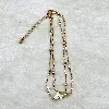 bracelet cheville double rangs motif coeurs en acier doré l21-26 cm