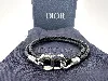 bracelet double tour dior homme cd icon en cuir tressé noir