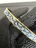 bracelet jonc hermès extra fin émail bleu et métal doré