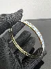 bracelet jonc hermès extra fin émail bleu et métal doré