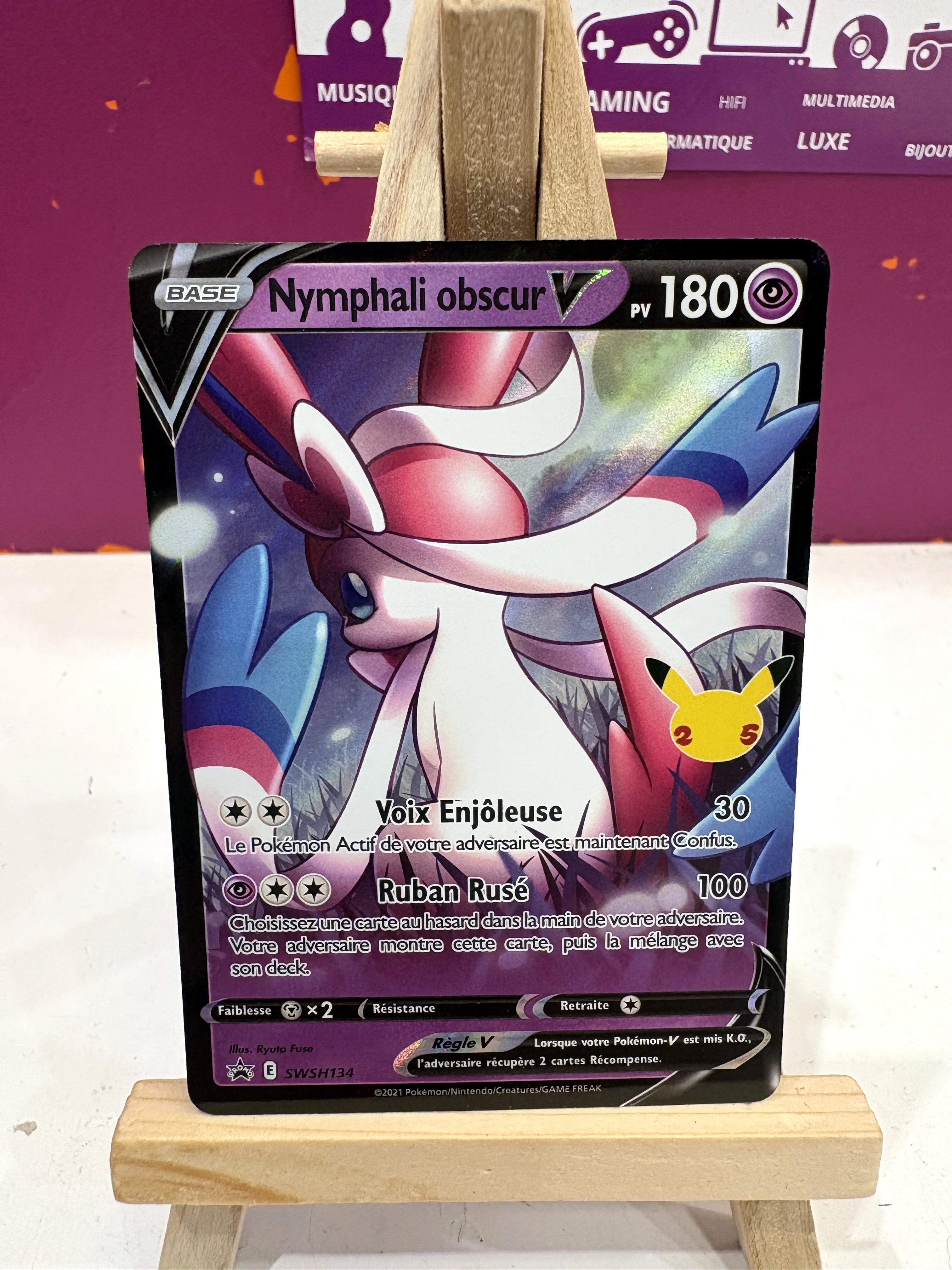 Carte Pokemon Nymphali Obscur V 25 ans SWSH134