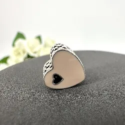 charm pandora coeur émail rose argent 925 millième (22 ct) 1,97