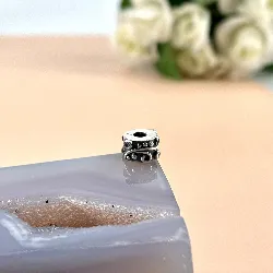 charm pandora en argent clip tendril et strass roses argent 925 millième (22 ct) 2,49g