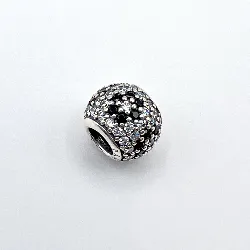 charm pandora en argent fleurs scintillant noires argent 925 millième (22 ct) 1,86g