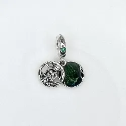 charm pandora pendentif 2 ronds star wars yoda jedi master dangle argent 925 millième (22 ct) 4,01g