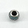charm pandora rond orné pave bleu argent 925 millième (22 ct) 1,84g