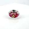 charm pandora verre de murano mutiples fleurs roses argent 925 millième (22 ct) 3,14g