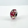 charm pandora verre de murano mutiples fleurs roses argent 925 millième (22 ct) 3,14g