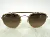 lunettes de soleil ray-ban rb3648-m the marshal ii monture en métal doré et verres morron dégradé