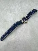 montre breitling callistino b52045 mouvement quartz en acier & or jaune, bracelet en cuir bleu