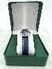 montre breitling callistino b52045 mouvement quartz en acier & or jaune, bracelet en cuir bleu