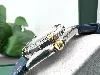montre breitling callistino b52045 mouvement quartz en acier & or jaune, bracelet en cuir bleu