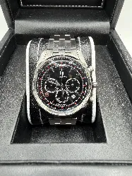 montre lip himalaya chronographe quartz cadran noir bracelet acier 40 mm