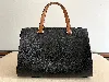 sac à bandoulière lancel lison en cuir bleu, noir et marron