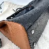 sac à bandoulière lancel lison en cuir bleu, noir et marron