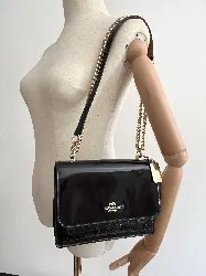 sac coach porté-croisé bandoulière klare cuir noir