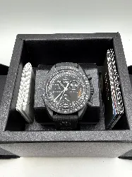 swatch x omega mission to the moonphase snoopy black