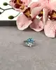 110823 bague en émail à motif de fleurs bleues et blanches argent 925 millième (22 ct) 2,5g