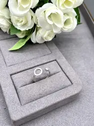 11659 bague ouverte sertie d'oxydes argent 925 millième (22 ct) 1,77g