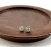 13042210 boucles d'oreilles puces ornées d'oxydes  argent 925 millième (22 ct) 1,2g