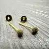130876 boucles d'oreilles puces dorés effet mat argent 925 millième (22 ct) 0,3g