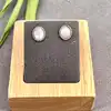 131566 boucles d'oreille puces avec pierre de lune  argent 925 millième (22 ct) 1g