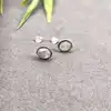 131566 boucles d'oreille puces avec pierre de lune  argent 925 millième (22 ct) 1g